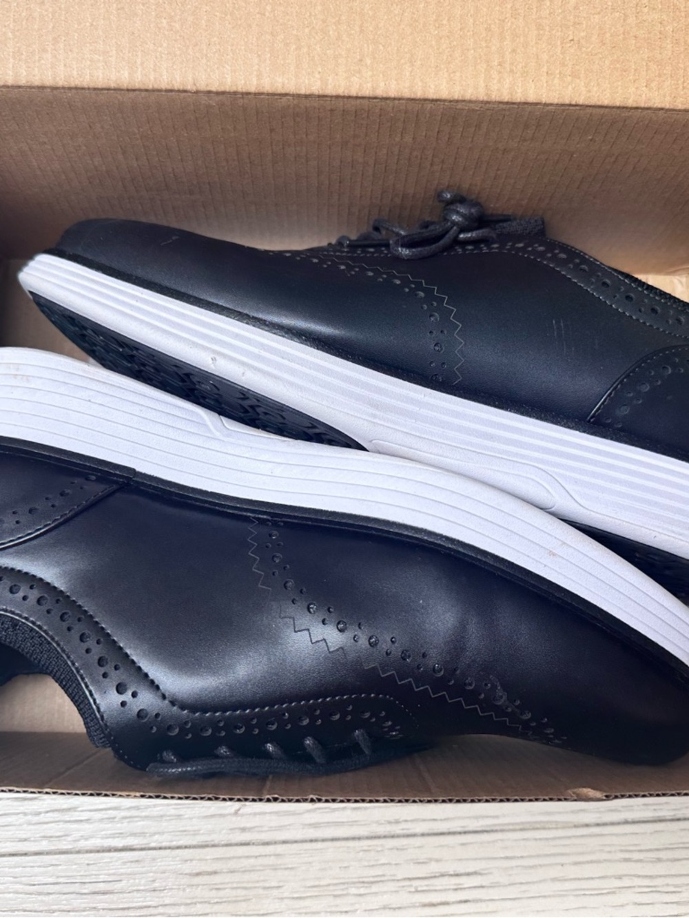 Bruno Marc Men's Black Wingtip Oxford Sneakers - Classic Dress Casual